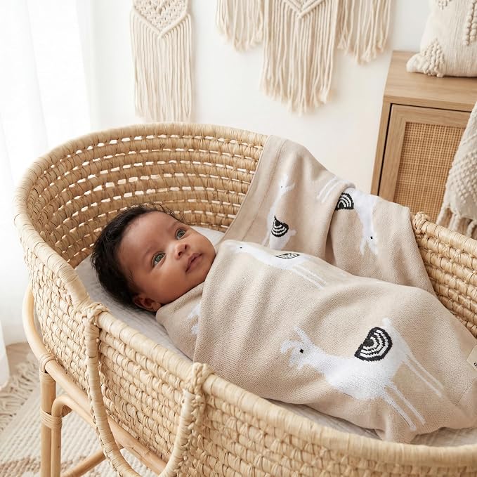 Unisex Cozy Receiving Swaddle Cuddle Stroller Crib Stroller 100% Fine Loomed - Image 2