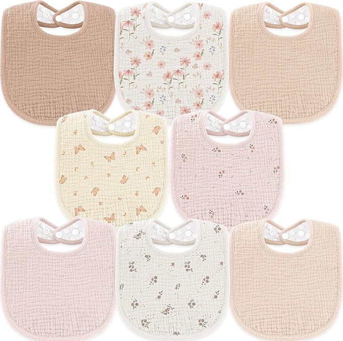 Susurration Muslin Baby Drool Bibs 6Pack Soft Square Adjustable Baby Bandana by Susurration