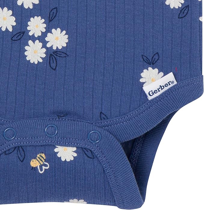 Gerber Baby Girls 4-Pack Short Sleeve Onesies Bodysuits - Image 8