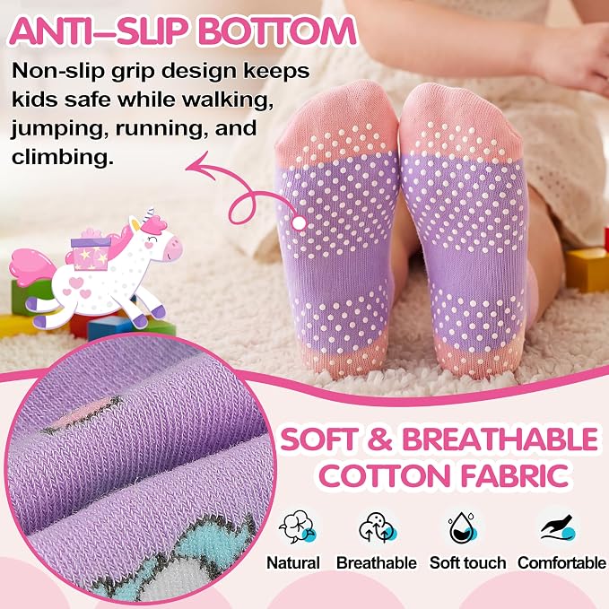 Welwoos Baby Girls Boys Toddlers Grips Socks Kids Non Slip Anti Skid Ankle - Image 5