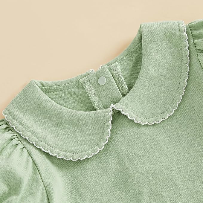 Baby Boy Girl Bubble Romper Short Sleeve Collar Summer Bodysuit - Image 4