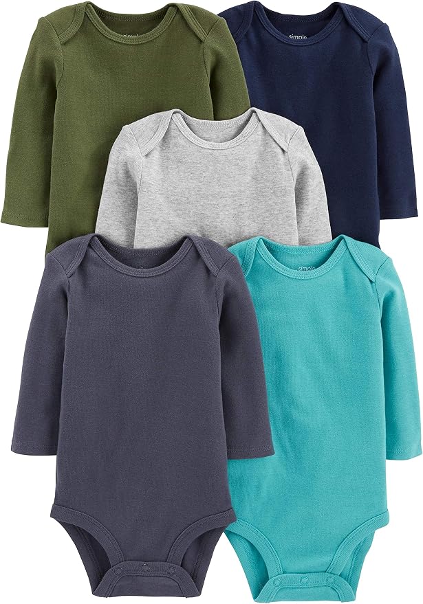 Simple Joys by Carter's Baby Boys Long-Sleeve Bodysuit Pack of 5Bodysuit by SimpleJoysbyCarters