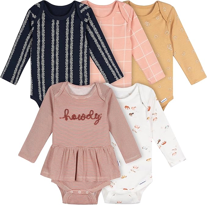 Gerber Baby Girls' 6-pack Long-sleeve Onesies Bodysuits by Gerber