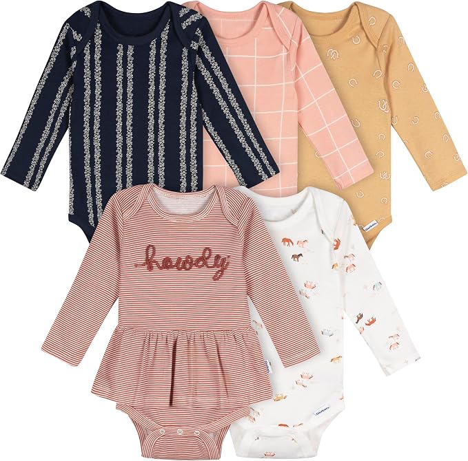 Gerber Baby Girls' 6-pack Long-sleeve Onesies Bodysuits by Gerber