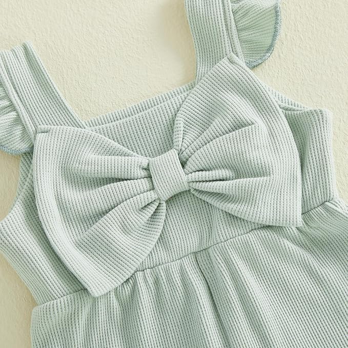 Little Girl Romper Toddler Overalls Summer Bow Jumpsuit Boho Outfit 6M-5T - Image 7