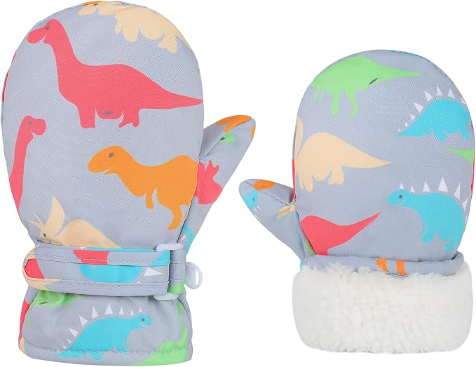Toddler Gloves Kids Mittens Winter Warm Lined Fleece Gloves Waterproof Snow by Slivery+Color