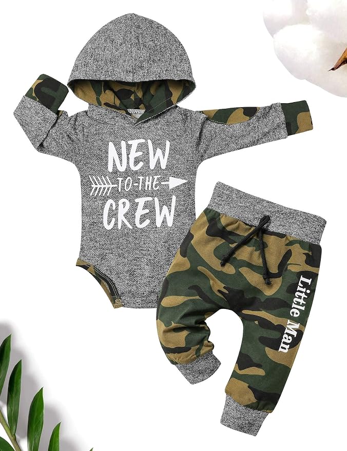 Fommy Newborn Baby Boy Clothes Plaid Letter Print Long Sleeve Hoodies + Long - Image 7