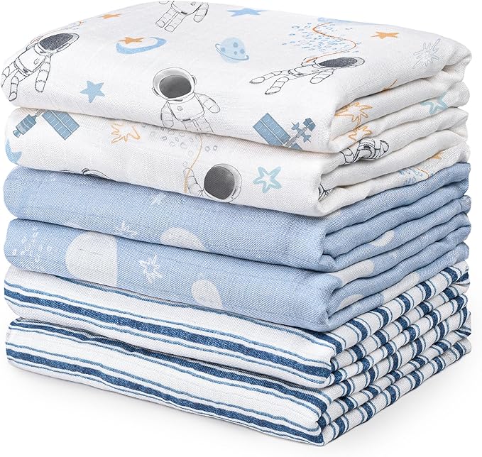 GLLQUEN BABY Receiving Blankets Boy Muslin Swaddle Blankets by GLLQUENBABY