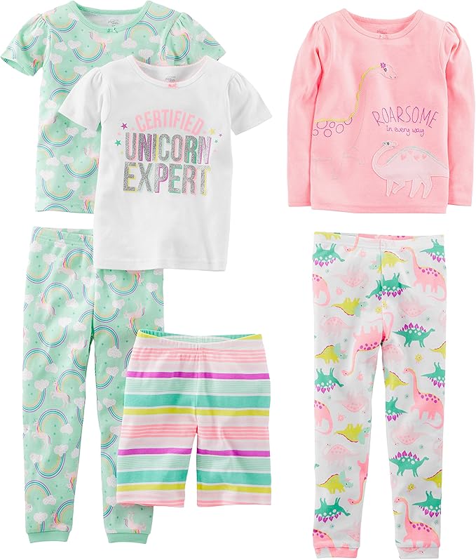 Simple Joys by Carter's Girls 6-piece Snug Fit Cotton Pajama Set by SimpleJoysbyCarters