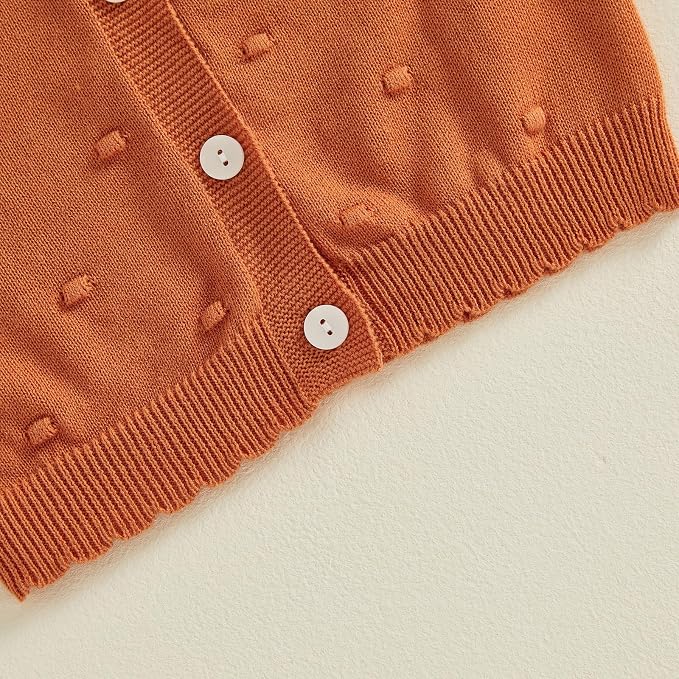Baby Girl Cardigan Long Sleeve Button Up Sweater Toddler Girl Fall Outfits - Image 4