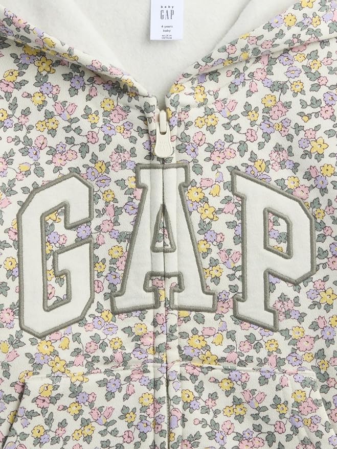GAP Baby Girls' Logo Hoodie Hooded Full Zip Sweatshirt - Image 3