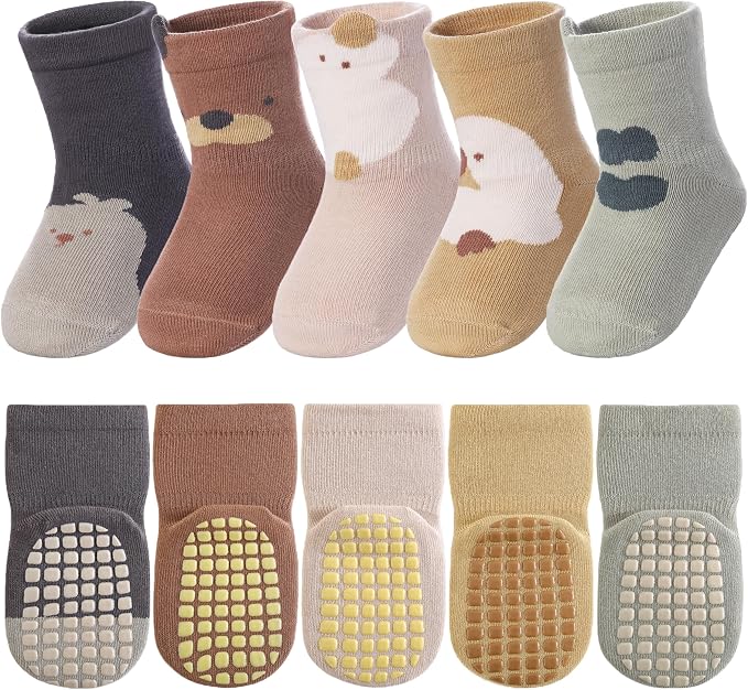 TRUEHAN 5 Pairs Toddler Non Slip Socks by TRUEHAN