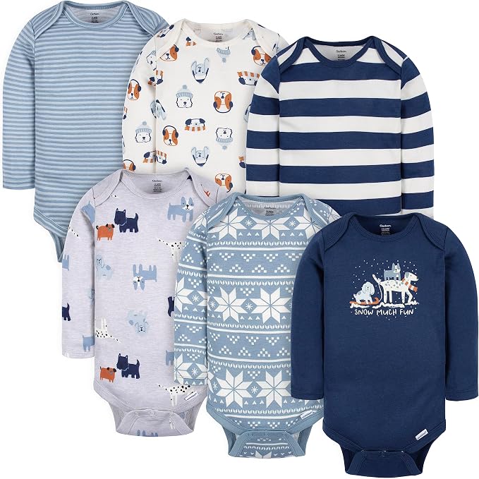 Gerber Baby Boys 6-Pack Long Sleeve Onesies Bodysuit by Gerber