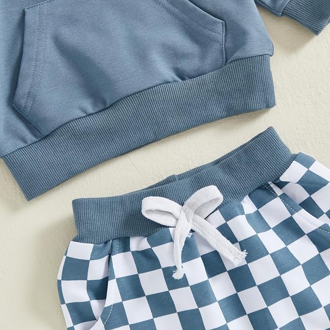 Infant Baby Boy Fall Winter Clothes Outfit Hooded Long Sweatshirt Pant Set - Image 8