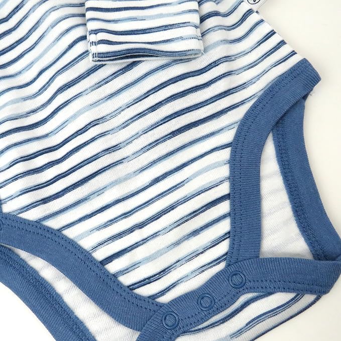 HonestBaby Baby 3-pack Long Sleeve Side-snap Kimono Bodysuits Organic Cotton - Image 3