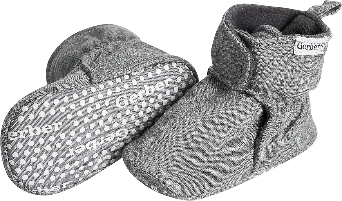 Gerber Baby Fleece Lined Wrap Fasten Non Skid Soft Slipper Booties - Image 3