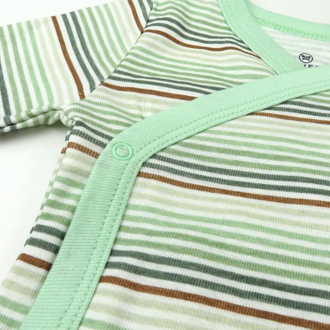 HonestBaby Baby 3-pack Long Sleeve Side-snap Kimono Bodysuits Organic Cotton - Image 3
