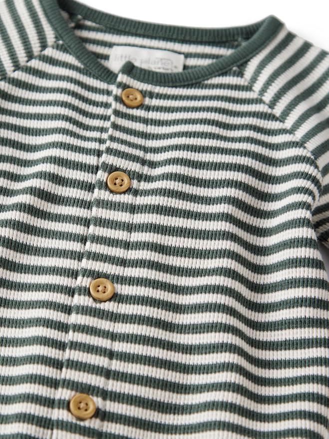 little planet by carter's Unisex Baby Waffle Knit Button-Front Jumpsuit made - Image 2