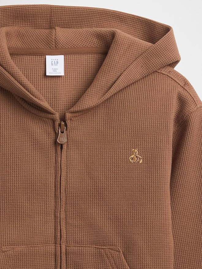 GAP Baby Boys' Icon Waffle Full Zip Hoodie - Image 4