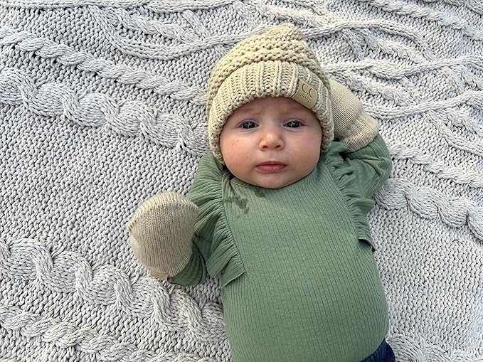 Funky Junque Baby Winter Hat – Cute Newborn Hats, Cozy Warm Infant Beanie, Soft Knit Stocking Stuffer for Babies 0–12 Months