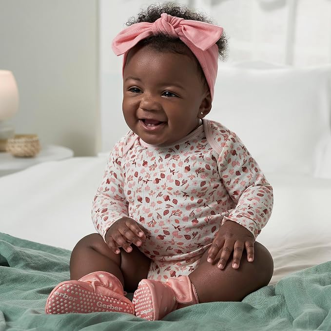 Gerber Baby Girls' 6-pack Long-sleeve Onesies Bodysuits - Image 2