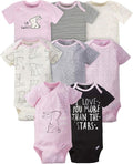 Gerber Baby Girls' 8-pack Short Sleeve Onesies Bodysuits by Gerber