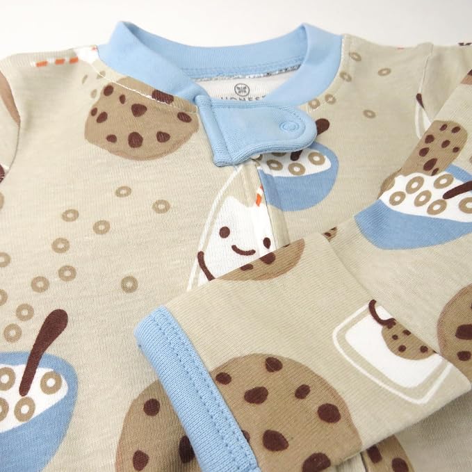 HonestBaby Baby Boys' Sleep & Play Footed One-piece Pajama Sleeper 100% Organic - Image 2
