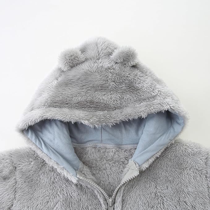Newborn Infant Baby Boys Girls Cartoon Fleece Hooded Jacket Coat - Image 3
