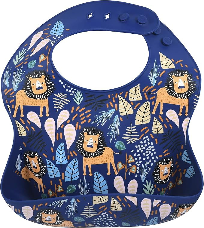Three Little Tots Modern Silicone Baby Bib – Adjustable Fit Waterproof Catch by ThreeLittleTots