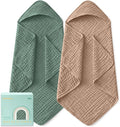 Yoofoss Hooded Baby Bath Towels 2 Pack 100% Muslin Organic Cotton by YOOFOSS