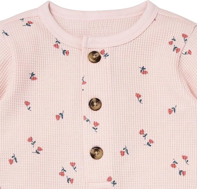 Modern Moments by Gerber Baby Henley Waffle Knit Romper - Image 2