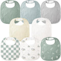 Bearmoss Baby Bibs for Drooling and Teething 100% Cotton Muslin Bibs | 8 by Bearmoss