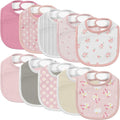 10 Pack Cotton Snap Bibs for Baby Boy Girl, Super Soft Drool Bibs for Teething by EgmaoBaby