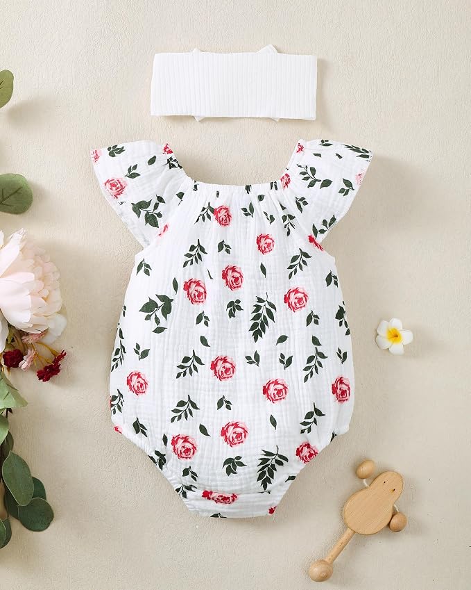 Renotemy Newborn Baby Girl Clothes Coming Home Summer Outfits Preemie-18M | - Image 4