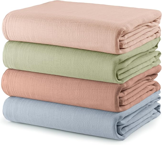 Comfy Cubs Muslin Swaddle Blankets Pack of 4, 47 x 47 Inches, Soft Cotton Baby by ComfyCubs