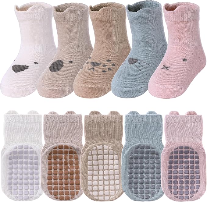 TRUEHAN 5 Pairs Toddler Non Slip Socks by TRUEHAN