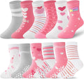 ANTSANG 12 Pairs Baby Girls Boys Toddlers Kids Crew Cotton Grips Socks | Smooth by ANTSANG