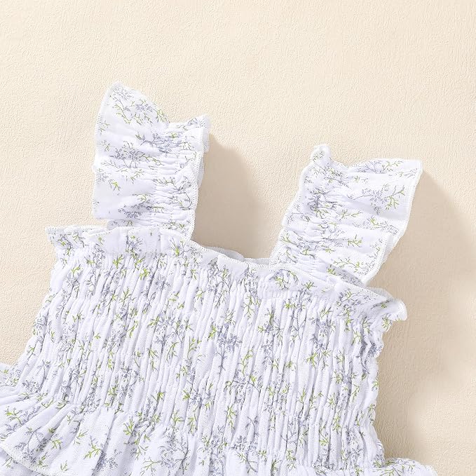 YOUNGER TREE Baby Girl Clothes Ruffle Romper Boho Dress Summer Cake Smash - Image 4