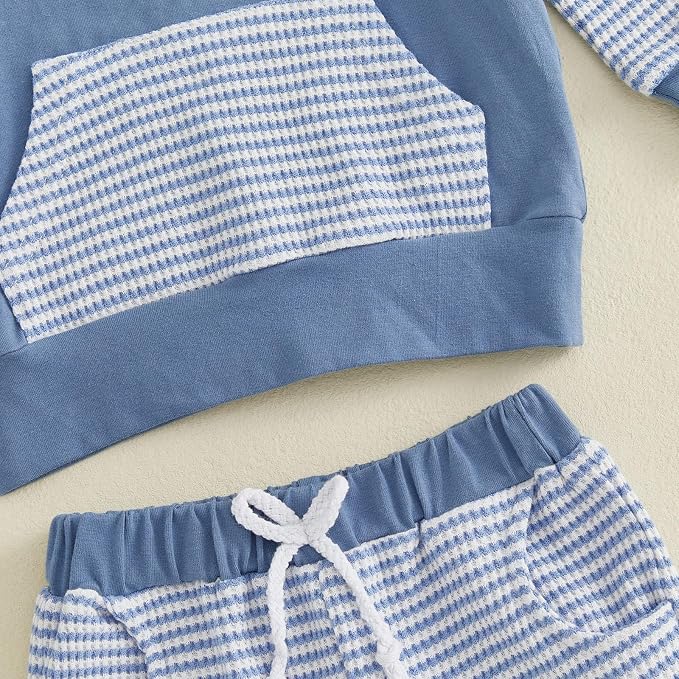 Infant Baby Boy Fall Winter Clothes Outfit Hooded Long Sweatshirt Pant Set - Image 8