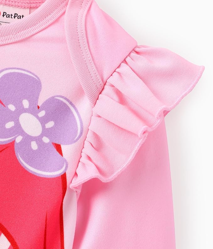 Disney Stitch Princess Minnie Winnie Marvel Baby Girls Ruffle Long Sleeve - Image 4