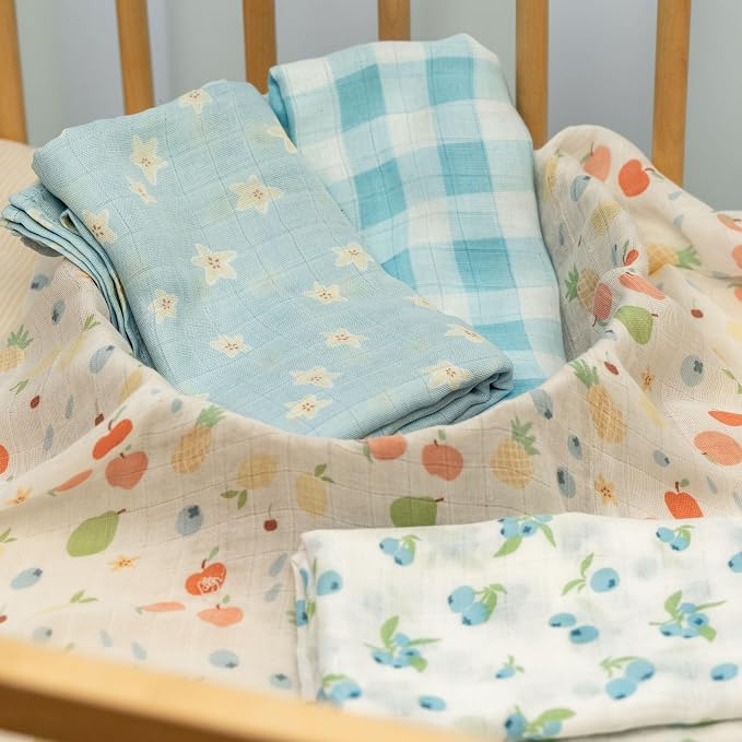 GLLQUEN BABY Muslin Swaddle Blankets 4Pk Receiving Blanket Large 35" x 40" | - Image 4