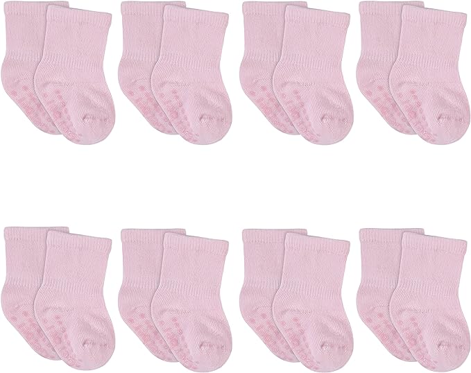 Gerber baby-boys 8-pack Wiggle-proof Jersey Crew Socks by Gerber