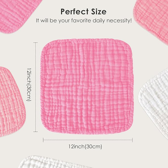 Sunny zzzZZ Baby Muslin Washcloths -100% Cotton Muslin Soft Baby Bath Wash - Image 3