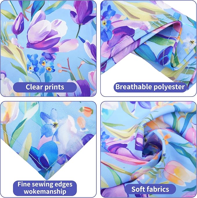 7 Pack Spring Dog Bandanas for Large Dogs Breed 33 Inch XL Summer Flowers Dog - Image 3