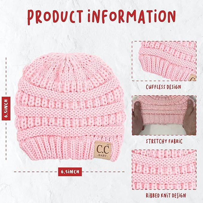 Funky Junque Baby Winter Hat – Cute Newborn Hats, Cozy Warm Infant Beanie, Soft Knit Stocking Stuffer for Babies 0–12 Months