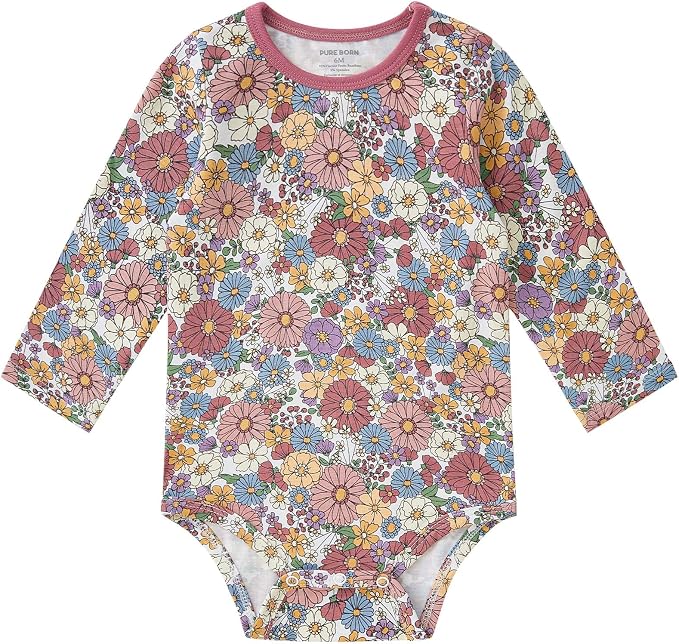 pureborn Baby Girls Boys Bodysuit One-Piece Romper 0-24 Months by pureborn