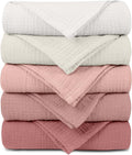 Muslin Receiving Blankets 5 Pack, Soft Swaddle Wraps by LYRICHOMBABY