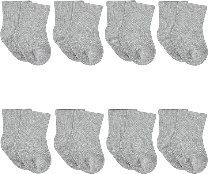 Gerber baby-boys 8-pack Wiggle-proof Jersey Crew Socks by Gerber