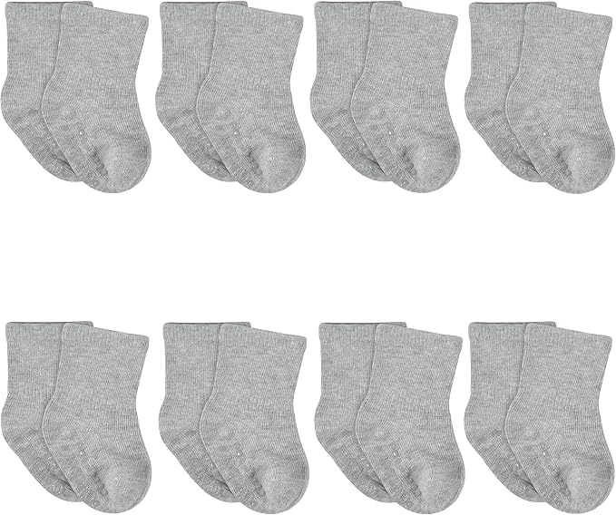 Gerber baby-boys 8-pack Wiggle-proof Jersey Crew Socks by Gerber