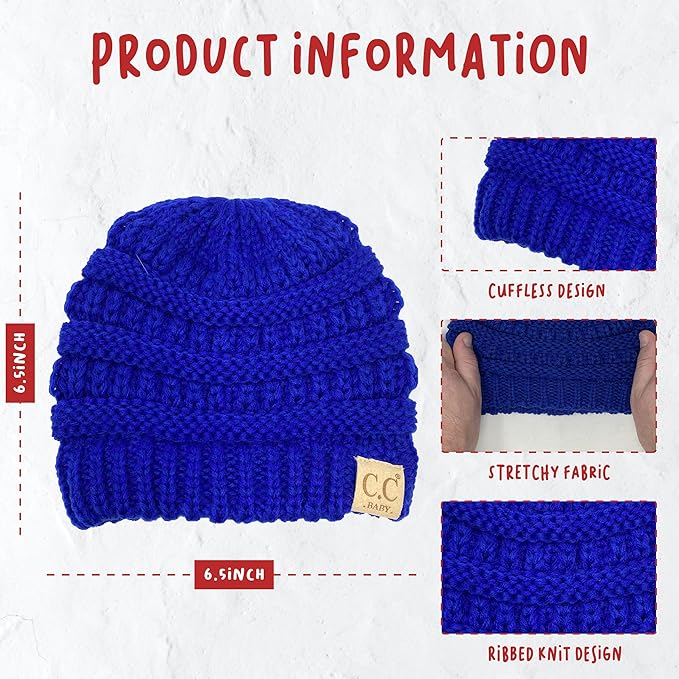 Funky Junque Baby Winter Hat – Cute Newborn Hats, Cozy Warm Infant Beanie, Soft Knit Stocking Stuffer for Babies 0–12 Months